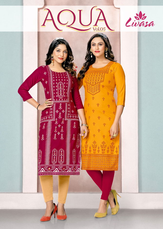 Aqua Vol 5 By Hirwa Designer Kurtis Catalog